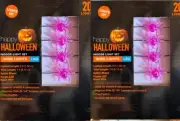 2 Halloween Lights Halloween String Fairy Lights 3m 20x LED Purple Spider Lights