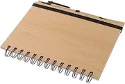 EXQUIMEUBLE Stylish Spiral Bound Bamboo Notebook for Office School or Travel Long-lasting and Large Page Capacity for Writing