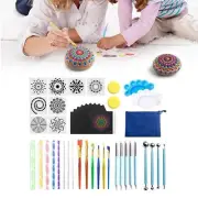 47pcs/set Mandala Dotting Painting Tool Stick Pottery Art Pen Tool