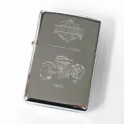 Vintage Zippo First Harley Davidson Motorcycle 1900 Etching Mirror Oil Lighter