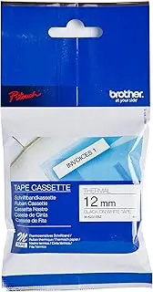 Brother M-K231SBZ Labelling Tape Cassette, Black on White, 12 mm (W) x 4 m (L), Brother Genuine Supplies