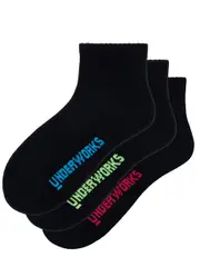 Underworks Kids Sport Lightweight Quarter Crew 3Pk