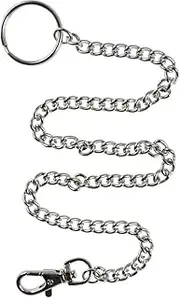 [Dwellia] Wallet Chain 42cm Silver Keychain with Lobster Clasps for Keys, Wallet, Jeans Pants, Belt Loop, Purse Handbag Silver