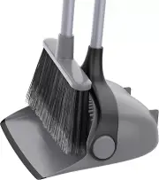 MR.SIGA Broom and Dustpan Set with Long Handle, Upright Broom and Dustpan Combo