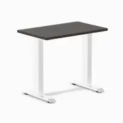 Desky Fixed Height Mini Burnished Wood Desk 800x500mm White Leg