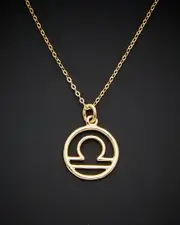 14K Italian Gold Libra Zodiac Necklace NoSize NoColor