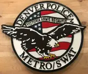 Police Denver Swat 3D routed carved wood patch plaque Sign Custom