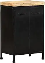 Sideboard Cabinet for Living Room, Rustic Mango Wood Storage Buffet, Durable Furniture with 2 Doors for Hallway