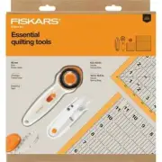 Fiskars Quilting Essentials 5 Piece Set: Rotary Cutter, Thread Snips - 2 Rulers