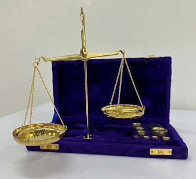 Vintage Apothecary Scales, Brass Jewellery Scales, Boxed Apothecary Scale