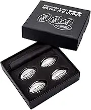 CHSEEO 4 Pcs Whisky Stones Set, Stainless Steel Ice Cubes for Whisky Martinis Vodka, Ideas for Men Dad Husband Him Wine Lovers Birthday Christmas Valentine's Day Party Present #4