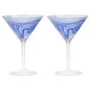 2pc Tempa Skylar Ocean Martini Drinking Cocktail Glass Drinkware/Barware Set