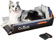 Outdoor Dog Bed Waterproof,Portable Camping Cot for Large Dogs,Cooling Chew Proof Crate Bed with TPU Fabric-43 * 33"