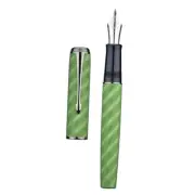 Hongdian A9 Fountain Pen Large #8 Fine Nib Ebonite Feed, Green Moire Pattern