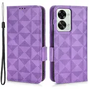 For Oneplus Nord 2t 5g Full Protection Phone Case Wear-resistant Triangle Pattern Imprinted Pu Leather Flip Wallet Cover Stand With Strap