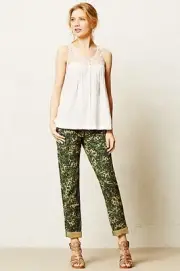 NWT New Anthropologie Sylvan Moto Roll-Ups Pants By Hei Hei Size 26 31P