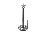 Rustic Silver Cast Iron Texas Star Kitchen Paper Towel Holder 16"