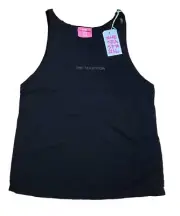 One Teaspoon Black Stone Organic Logo Barely There Tank Size XXS