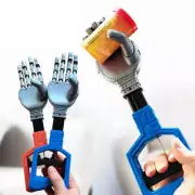 Robot Claw Hand Grabbing Stick Kids Wrist Strengthen Toy(Gray Red)