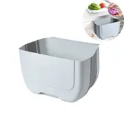 Catzon 5L Hanging Trash Can for Kitchen Mini Foldable Waste Bin -White