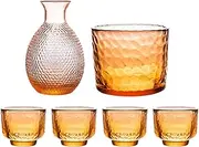 Wine Jug Crystal Sake Pot Wine Glasses Cup Set Flagon Liquor Dispenser Sake Set Glasses Japanese Sake Jug Set Wine Glass