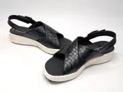 Clarks Cloudsteppers Drift Sun Black Woven Women's Sandals - Size 9 NWB WIDE