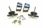 Keyed Alike Shed & Gate T Handle Door Lock w/ Adjustable D Handle 4.5" (2ct)