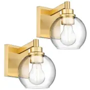 Wall Sconces Set of 2, 1-Light Brushed Gold Sconces Wall Gold, 1 Light, 2 Pack