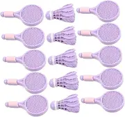 Realistic Badminton Rackets Shuttlecocks Set 10pcs Dollhouse Sports Accessories for Boys and Girls Playroom Decor