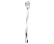 Stainless Steel Straw Spoon Coffee Stirring Tea Filter Infuser Bar Accessories-Silver