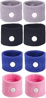Motion Sickness Relief Wristbands,4 Pair Anti Nausea Wrist Bands Travel Acupressure Wristband for Sea Car Flying Flight Pregnancy Trip Sickness