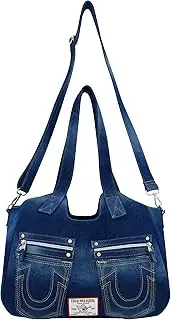 [True Religion] Women's Satchel Bag, Crossbody Purse Handbag with Horseshoe Logo Stitching