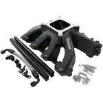 Aeroflow GM LS Carby Intake Manifold Cathedral Hi Rise EFI LS1 LS2 Black Aeroflow - AF6250-5001