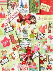 Christmas Scrapbooking Planner or Junk Journal Kit, 24 Items For Christmas #CM5X