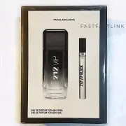212 VIP BLACK BY CAROLINA HERRERA 100ml EDP + 10ml EDP SPRAY SET MENS fragrance