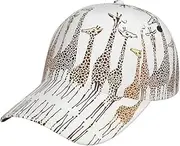 [YANYU] Cute Cartoon Funny Giraffes Print Adjustable Snapback Hat Baseball Cap Comfortable and Stylish for Men and Women Black, Black, One Size