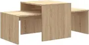 vidaXL Nesting Coffee Tables, Modern Sonoma Oak Engineered Wood, Rectangular Accent Tables with Hidden Storage Space, 2-Piece Set