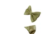Mens Honey Yellow Plain Coloured Checkered Bow Tie & Matching Pocket Square Set