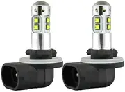 TOTMOX Pair of 12-24V 10W/15W H1/H3/881/889/880/899 LED Fog Lights Bulbs, 3000K Yellow/6000K White Driving Headlights Daytime Running Lights DRL Lamps Bulbs