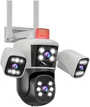 12MP,6K,4 Lenses,WiFi Surveillance Camera,10x Zoom,PTZ Security Protection,CCTV Outdoor WiFi Camera,IP Camera(E/U,WiFi Camera)