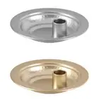 Iron Stand Desk Pillar Candles Holder Round Display Plate Diameter 6