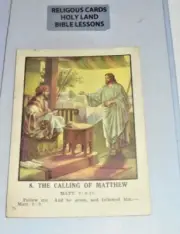 Vintage Bible Study Lesson Color Card Christian Calling of MATTHEW Scripture God