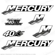 Fits Mercury Custom 40hp Racing 40xs Decals - Gray/Silver