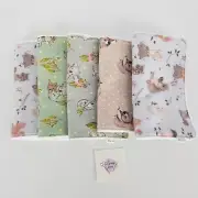 Baby Burp Cloths 5 Pack Animal Print Mix Flannelette Toweling Back Handmade New