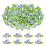 500 Pcs Mini Ribbon Roses Flowers Bows for Crafts, 15mm/0.6" Dia, Light Purple