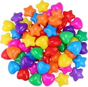 COMNESTBI 60Pcs Star Heart Play Balls Ocean Balls for Indoor Play Tents Crawl Tunnels and Swimming Pools Lightweight Pe Material for Fun Learning Activities