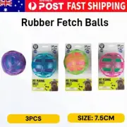 3x Pet Play Fetch Catch Balls Dog Puppy Toys TPR Rubber Chew Training Gift 7.5CM