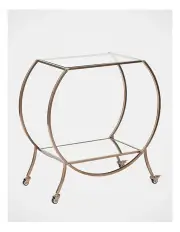 [Cooper & Co] Oliver 86cm Steel Arch Bar Cart in Gold
