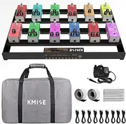 Kmise Guitar Pedal Board Medium, 19.29''x 12.4'' x1.38''Guitar Pedal Board with Effect Power Rack, Adapter, Power Plug, Cable, Bag