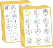 Abbraccia Fraction Dry Erase Sheets Teacher Fine Motor Skills 10 Sheets for Boys Girls